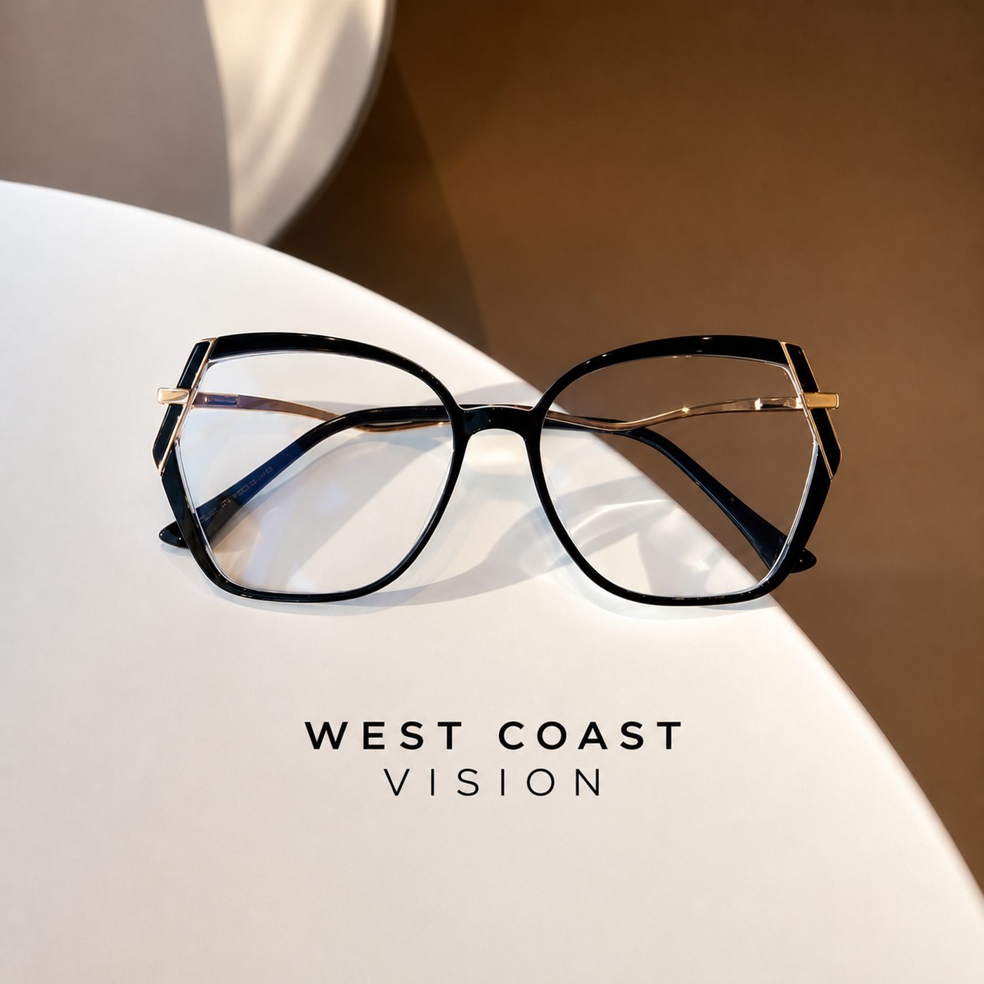 West Coast Vision black and gold frames