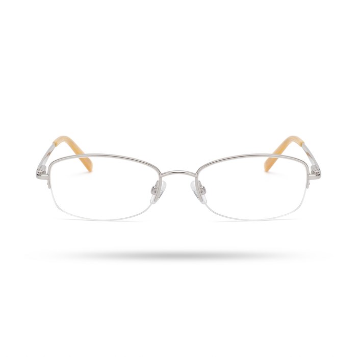 Silver Semi-Rimless eyeglass frame