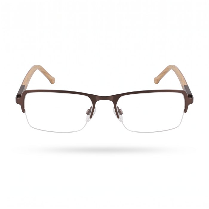 Bronze Semi-Rimless eyeglass frame